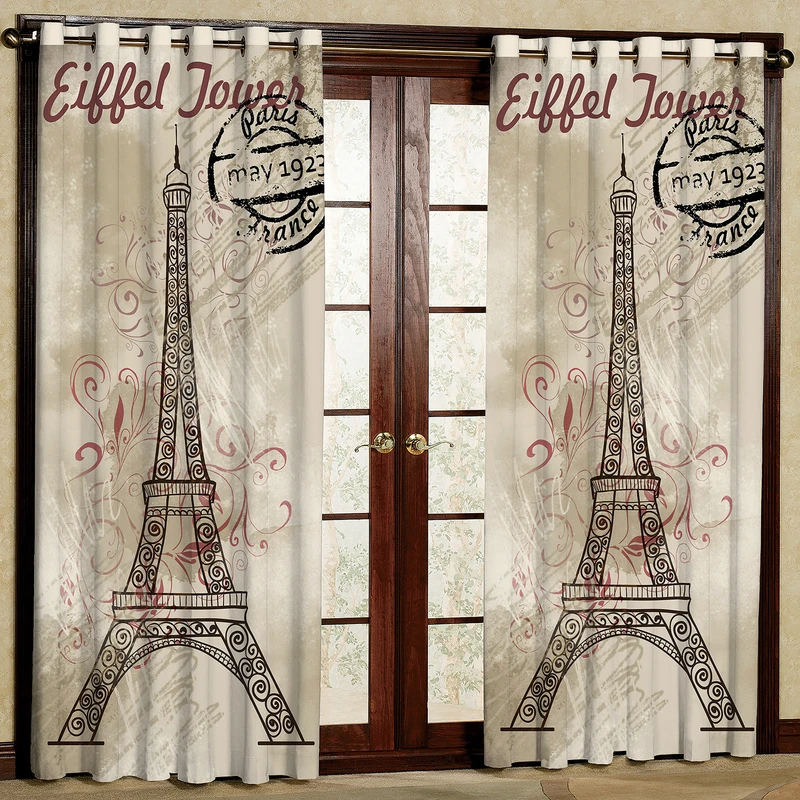 پرده مدل برج ایفل هازان پانچی کد 1963 سایز 140x200 سانتی متر