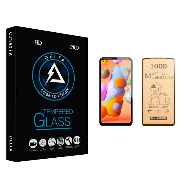 محافظ صفحه نمایش سرامیکی دلتا مدل Fit مناسب برای گوشی موبایل سامسونگ Galaxy A11