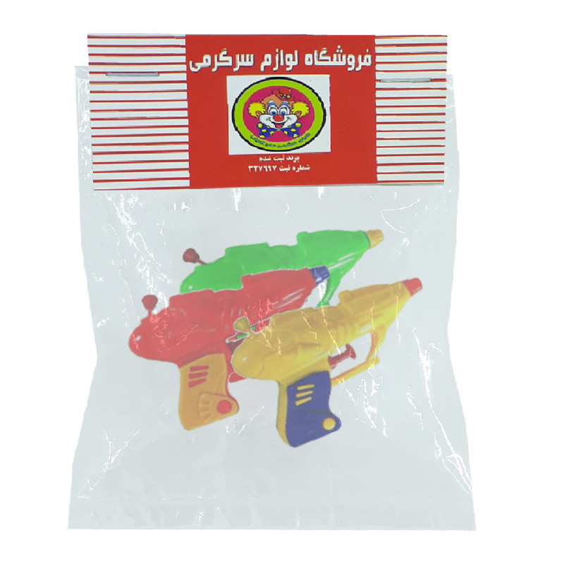 تفنگ آب پاش دنیای سرگرمی های کمیاب مدل هفت تیر بسته 3 عددی