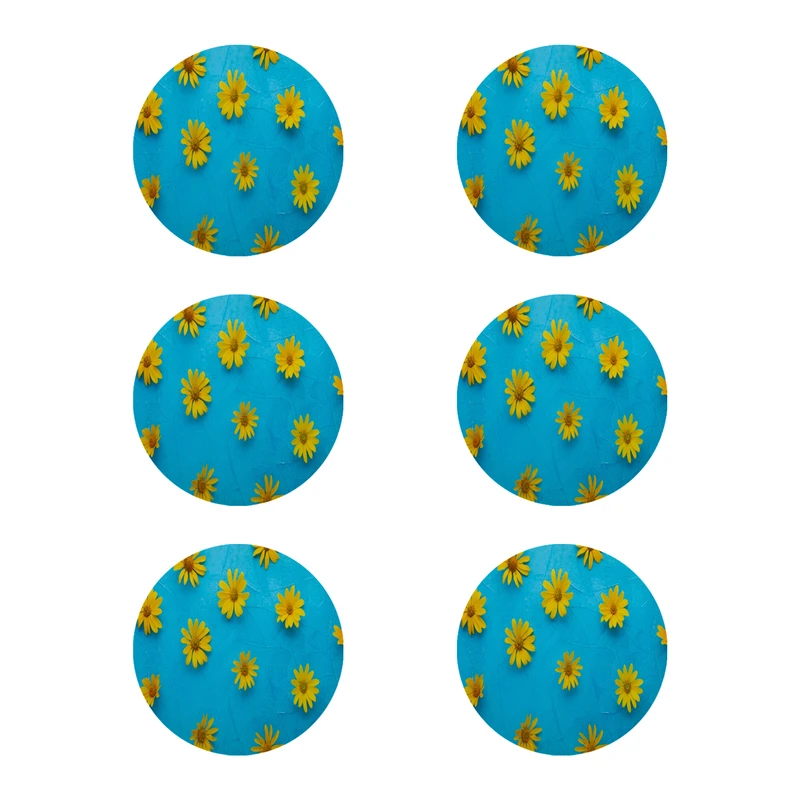 زیر لیوانی مدل طرح گل کد 8132 بسته 6 عددی