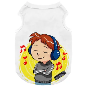 لباس سگ و گربه 27 طرح Boy Listening to Music کد MH803 سایز M