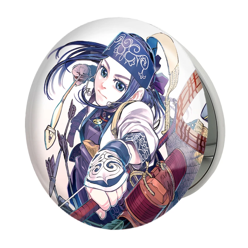 آینه جیبی خندالو طرح اسیرپا انیمه کامویی طلایی Golden Kamuy مدل تاشو کد 23709 