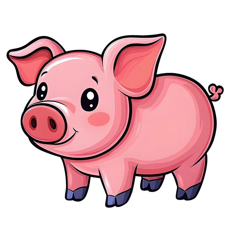 استیکر پارچه و لباس پاد آفرین مدل خوک کد DKST620