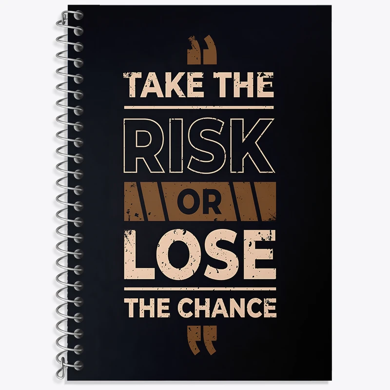 دفتر زبان 50 برگ خندالو مدل سه خط طرح Take The Risk Or Lose The Chance کد N4018
