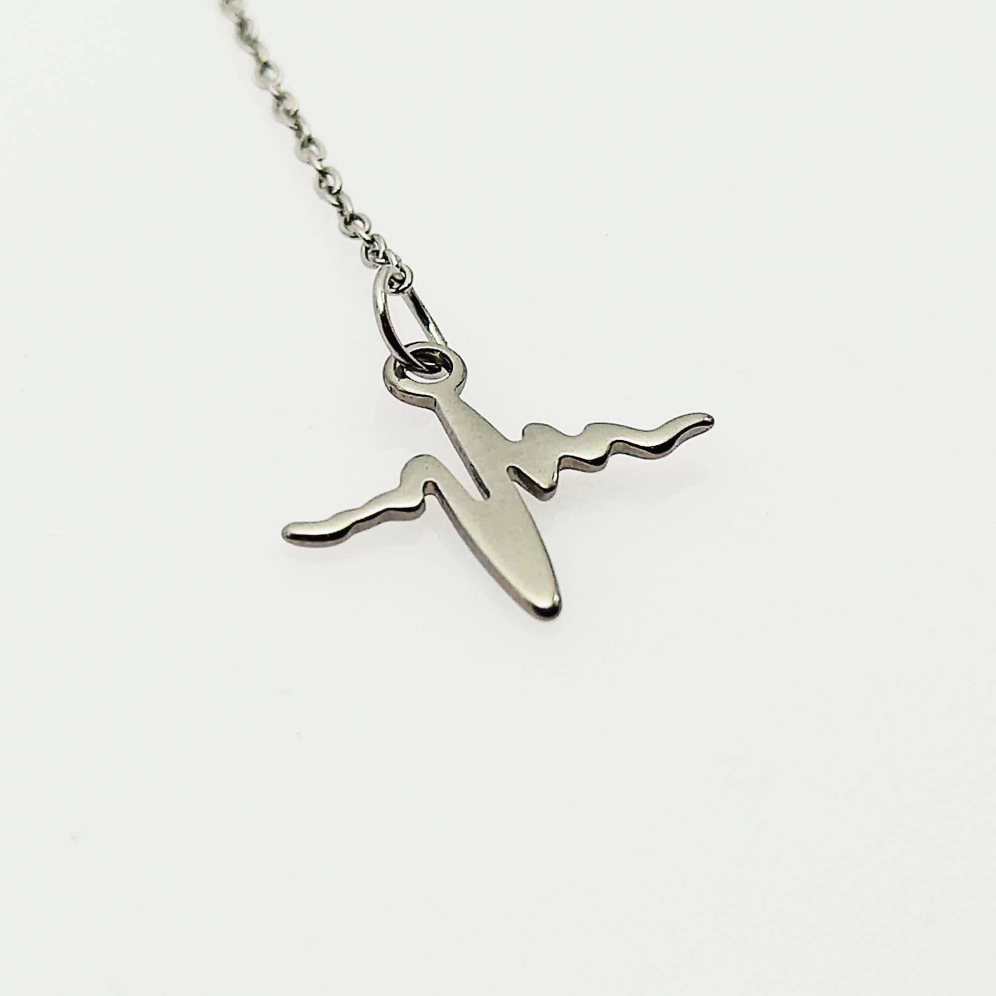 گوشواره زنانه مدل بخیه ای طرح ضربان کد 480GUZ