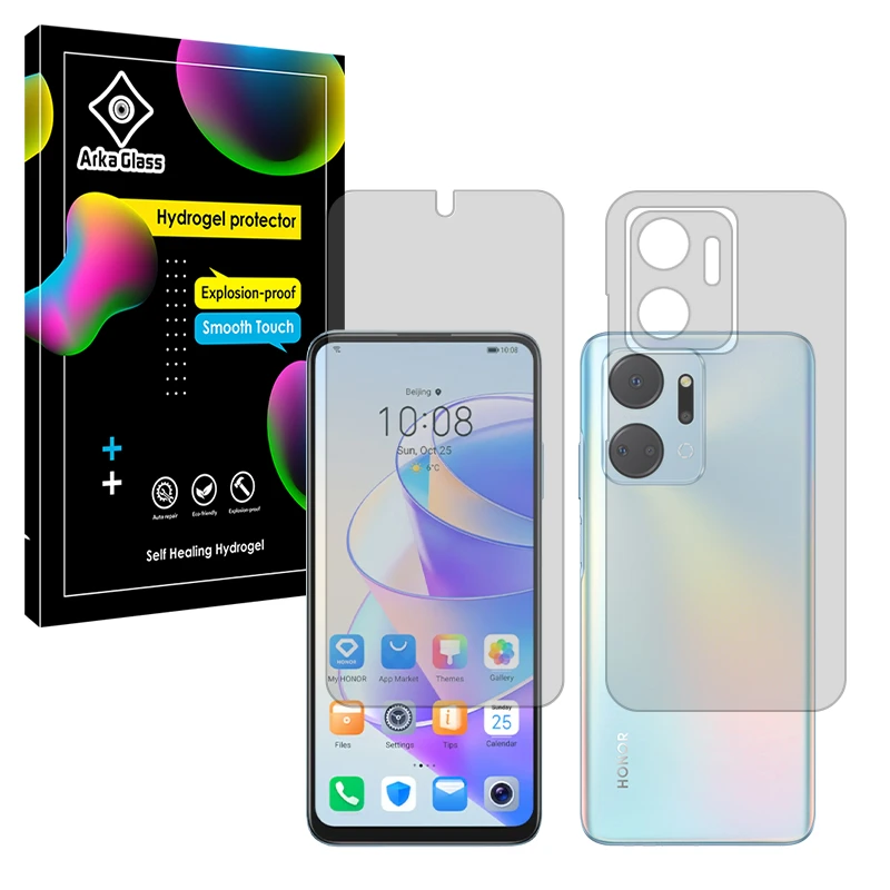 محافظ صفحه نمایش شفاف آرکا گلس مدل Tough مناسب برای گوشی موبایل آنر X7a به همراه محافظ پشت گوشی