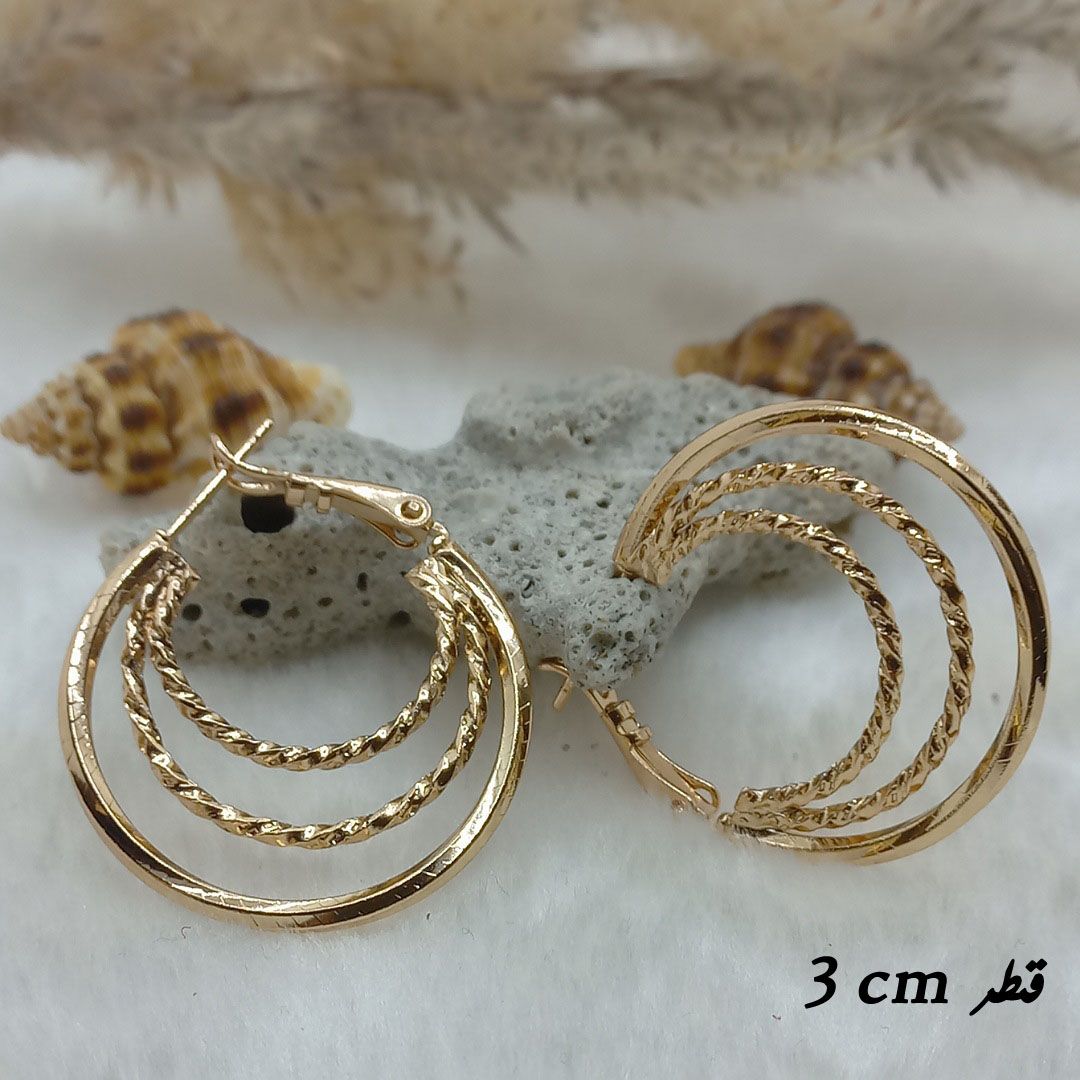 گوشواره زنانه ژوپینگ مدل حلقه ای کد NN 032 -  - 3