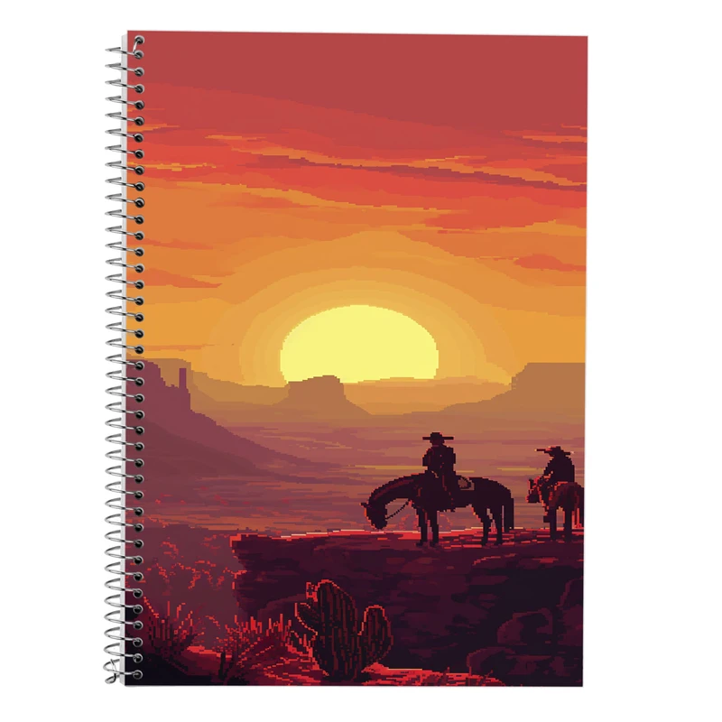 دفتر زبان 50 برگ مدوپد مدل دو خط طرح رد دد red dead کد DF13528