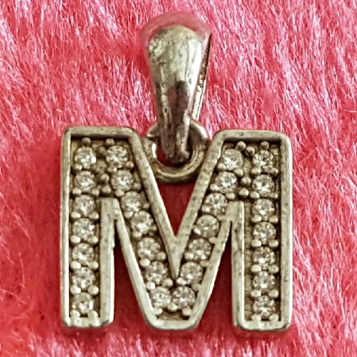 آویز گردنبند نقره زنانه مدل M کد 9988