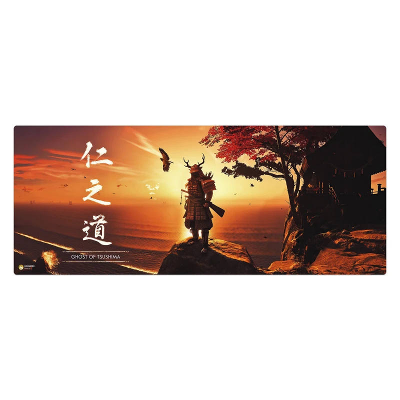 ماوس پد هومرو مدل HX187 طرح Ghost of Tsushima سایز 40x100 سانتی‌متر