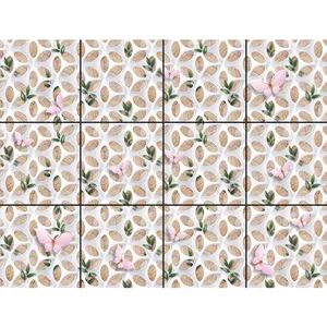 تایل سقفی آسمان مجازی طرح پروانه ها و برگ کد 420 سایز 60x60 سانتی متر مجموعه 12 عددی