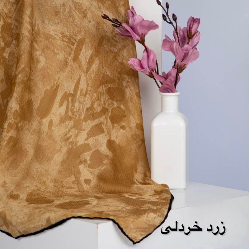 روسری زنانه مدل نخی گارزا ژاکارد دور دست دوز کد01