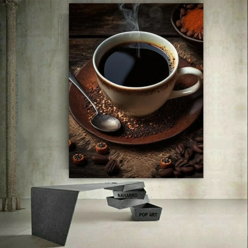  پوستر طرح فنجان قهوه مدل داغ کد FP104998