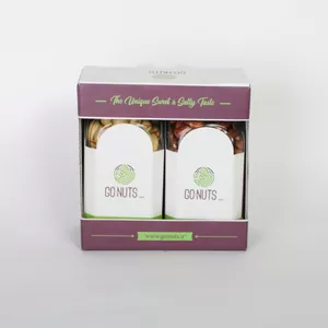 آجیل هدیه تنگ گلپری 3 و پسته احمدآقایی بادام درختی گوناتس- 600 گرم