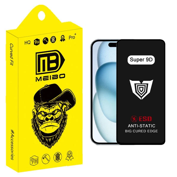 محافظ صفحه نمایش میبو مدل Super 9D مناسب برای گوشی موبایل اپل iPhone 15