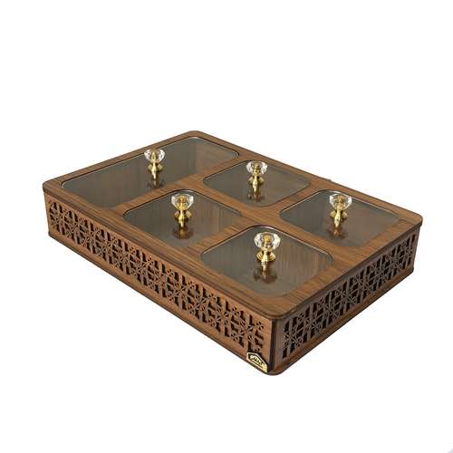 جعبه پذیرایی ایلقار مدل پنج خانه یاس