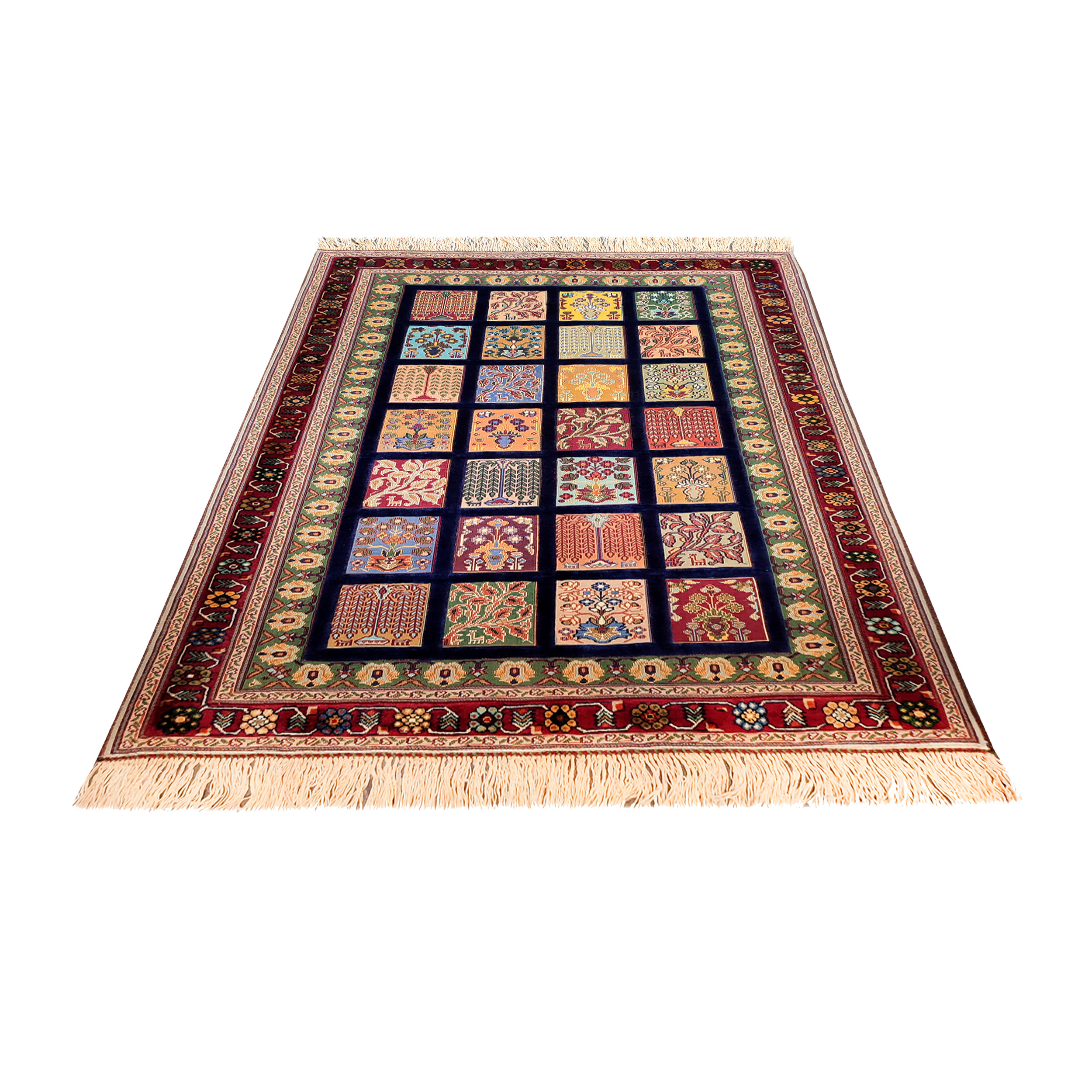 گلیم فرش دستباف یک و نیم متری طرح خشتی مدل AA47 گلیم فرش دستباف یک و نیم متری طرح خشتی مدل AA47