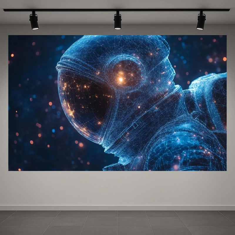 تابلو بوم طرح مخمل فضانورد مدل تکنولوژی کد AR3059269