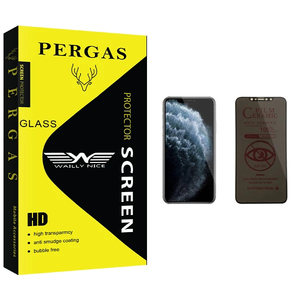 محافظ صفحه نمایش حریم شخصی وایلی نایس مدل Pergas Glass مناسب برای گوشی موبایل اپل iPhone 11 Pro Max
