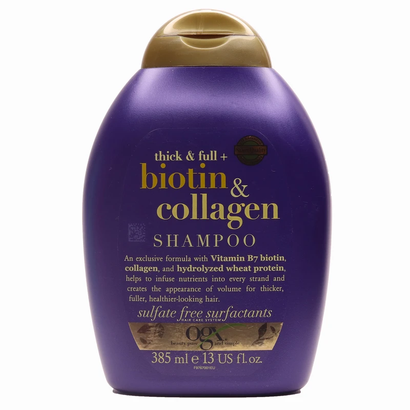 شامپو مو او جی ایکس مدل بيوتین و کلاژن حجم 385 میلی لیتر