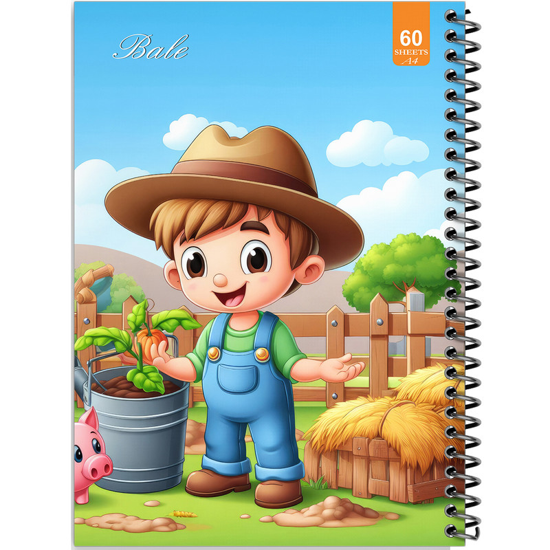 دفتر نقاشی 60 برگ انتشارات بله طرح فانتزی پسرانه مزرعه کد A4-O491
