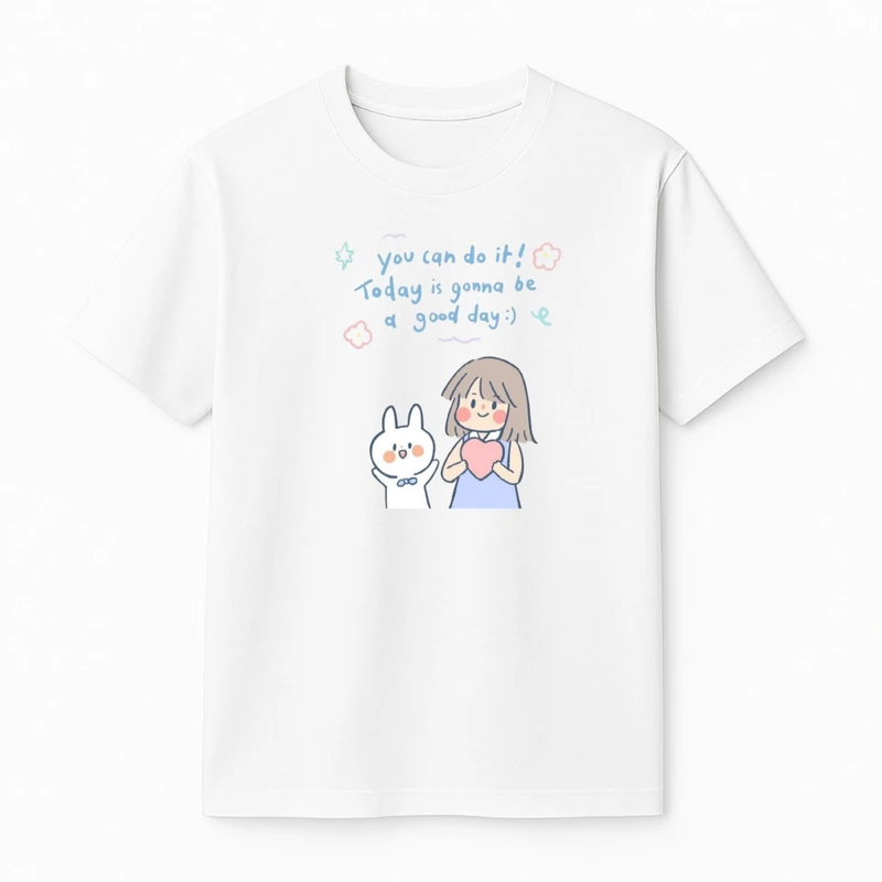 تی‌شرت آستین کوتاه دخترانه مدل دختر و خرگوش کد 2 