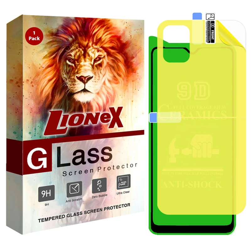    محافظ صفحه نمایش سرامیکی لایونکس مدل 2CRN مناسب برای گوشی موبایل سامسونگ Galaxy A04e به همراه محافظ پشت گوشی