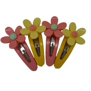 گیره مو دخترانه مدل گل بابونه کد 15 بسته 4 عددی