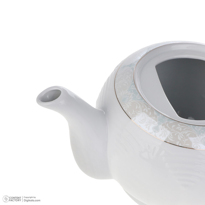 قوری چینی بزرگ مقصود طرح خورشیدی مدل مونالیزا لوستر