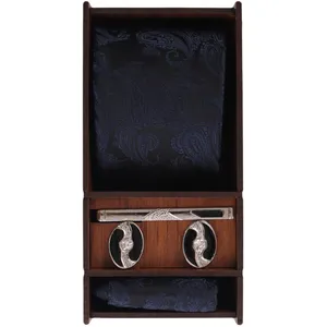 ست کراوات و دستمال جیب و دکمه سردست و گیره کراوات مردانه مدل PJ-109377