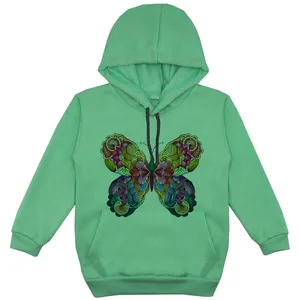 هودی دخترانه مدل پروانه F79 رنگ سبز