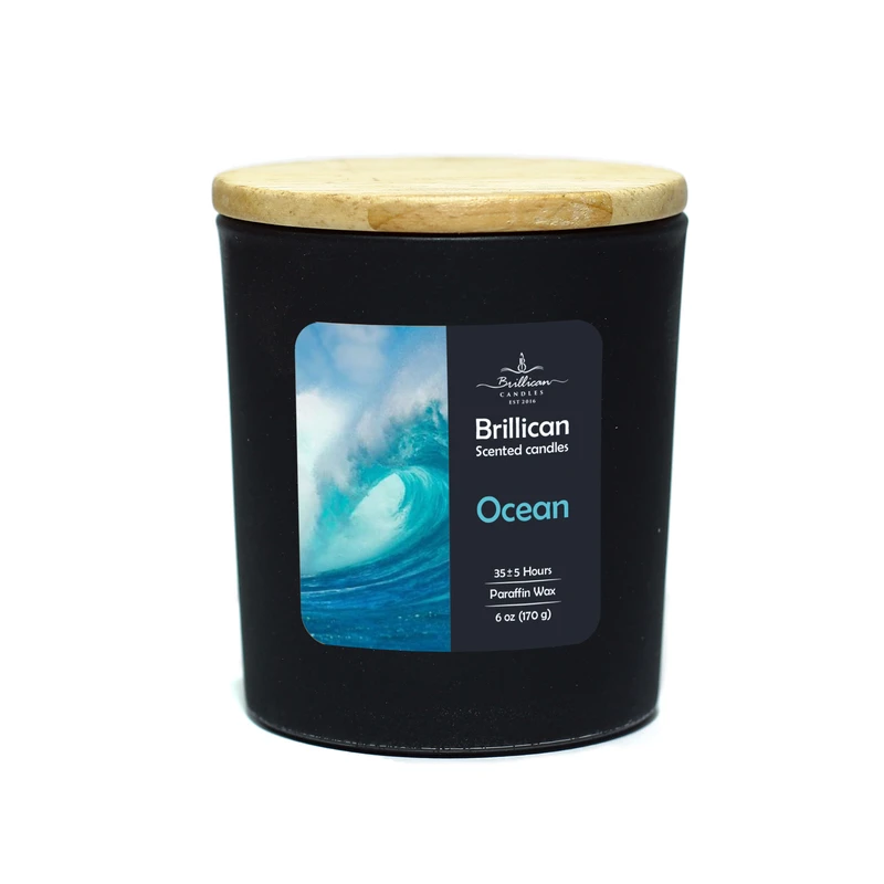 شمع لیوانی معطر مدل 101 با رایحه اقیانوس زمان اتمام 35 ساعت