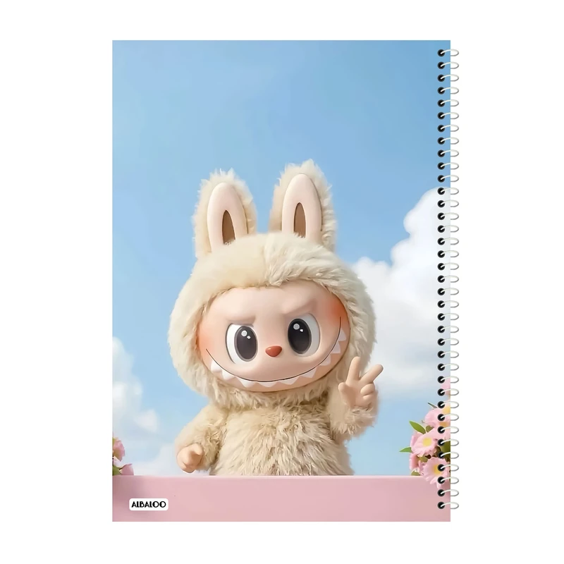  دفتر مشق 50 برگ آلبالو طرح عروسک لبوبو کد 2395