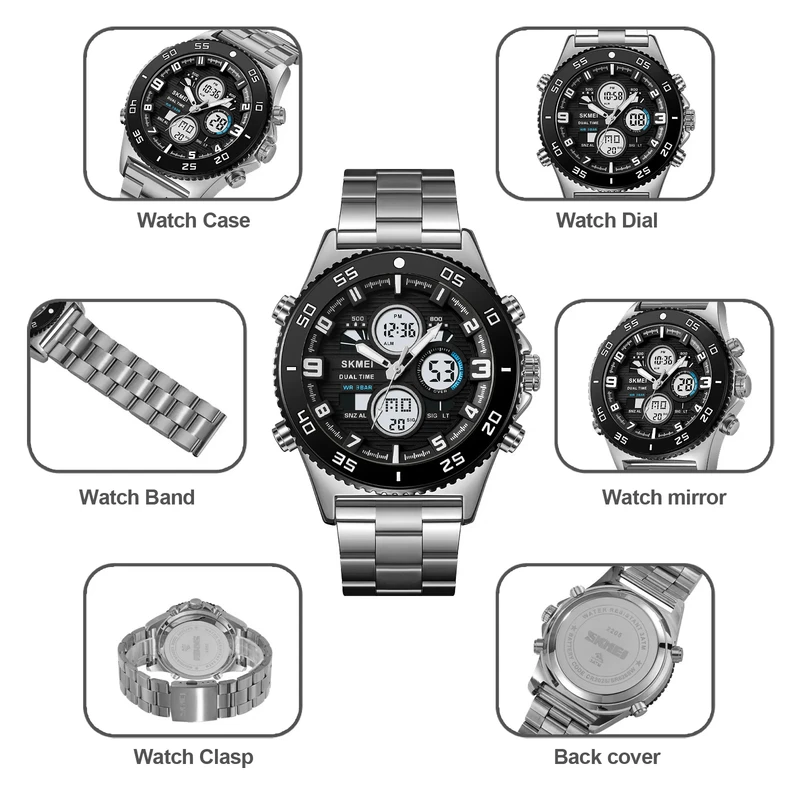 عکس شماره 12 : ساعت مچی عقربه-ای مردانه کوارتز اسکمی مدل 2205si به همراه دستبند