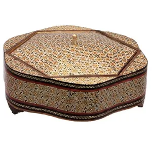 شکلات خوری خاتم کاری مدل گلی کد 21