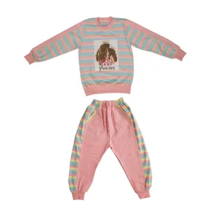 ست سویشرت و شلوار دخترانه مدل راه راه