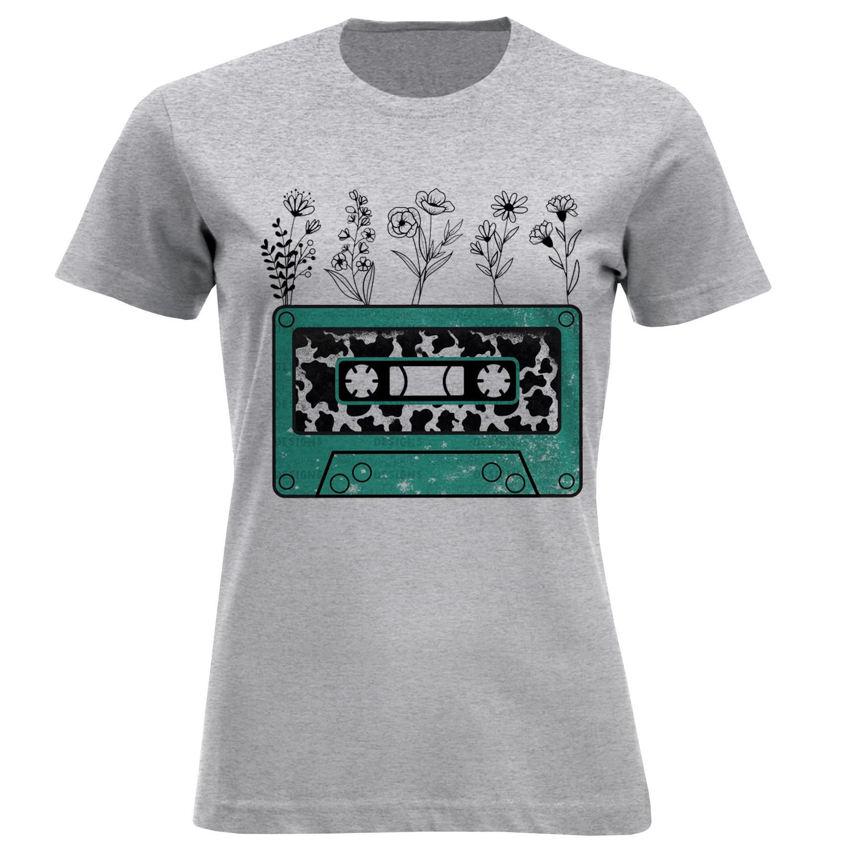 تی شرت آستین کوتاه زنانه مدل نوار کاست F1480