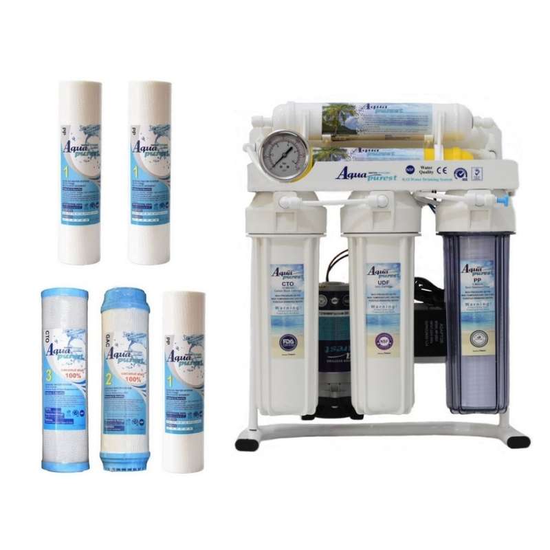 دستگاه تصفیه کننده آب آکوا پیورست مدل AP- RO 6600 به همراه فیلتر تصفیه آب کد 01 بسته 5 عددی