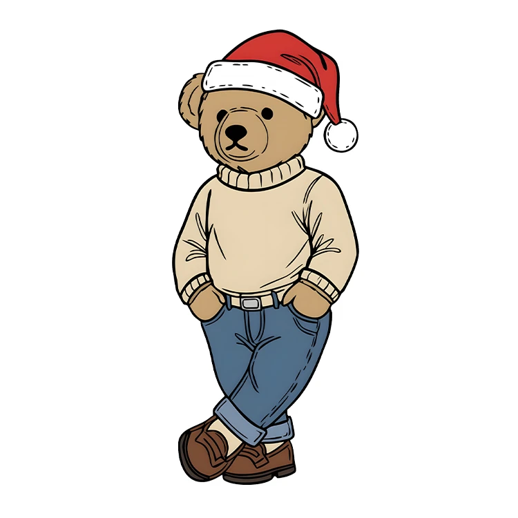 استیکر پارچه و لباس پاد آفرین مدل کارتونی طرح خرس پولو کد S3511