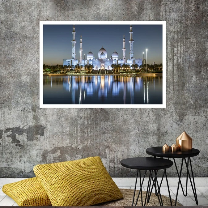 تابلو بکلیت طرح مسجد شیخ زاید ابوظبی مدل قاب شاسی W-s8110