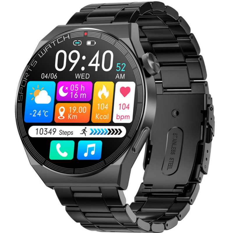 ساعت هوشمند 45mm مدل Rock21 بند سیلیکونی و فلزی