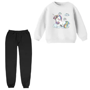 ست سویشرت و شلوار راحتی بچگانه مدل یونیکورن کد ۱۷  