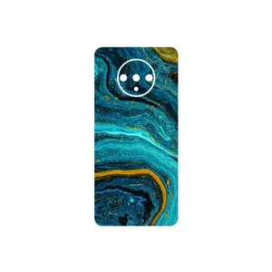 MAHOOT Turquoise marblewith golden streaks Cover Sticker for OnePlus 7T