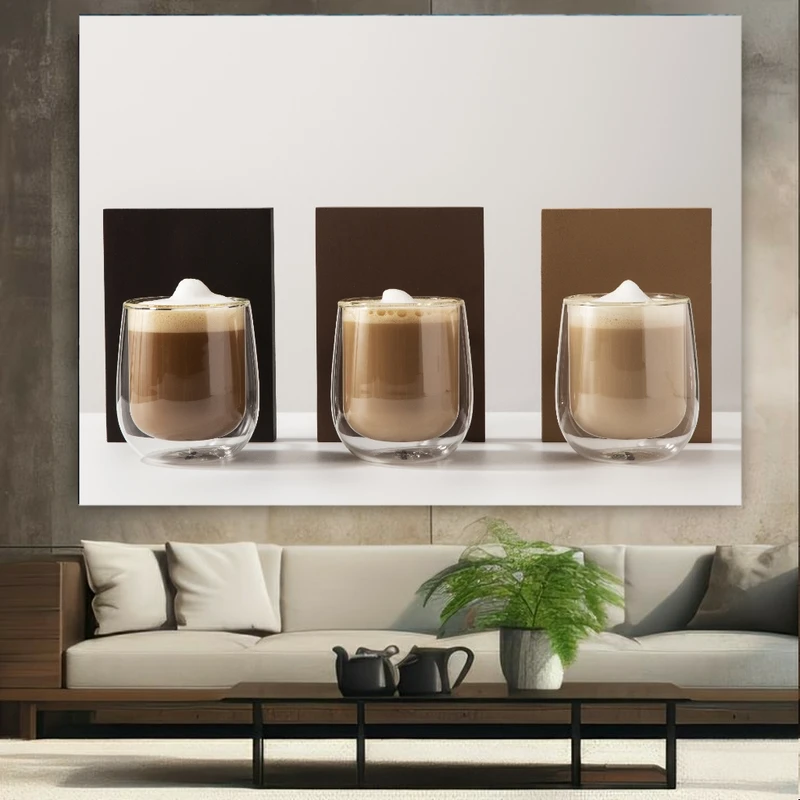 پوستر پارچه ای طرح مخمل قهوه مدل فوم و رنگ کد FP105789