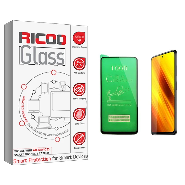 محافظ صفحه نمایش سرامیکی ریکوو مدل +HD مناسب برای گوشی موبایل شیائومی Poco X3