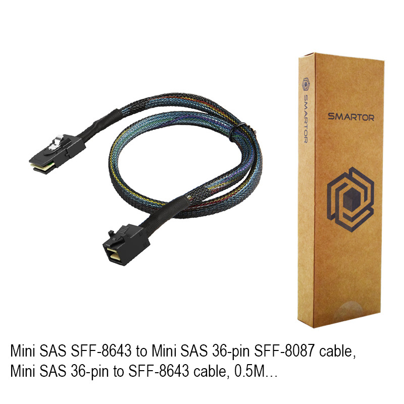 کابل تبدیل داخلی HD Mini SAS SFF-8643 به SFF-8087 36Pin اسمارطور مدل SM135