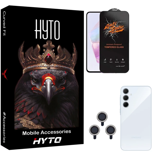 محافظ صفحه نمایش هیتو مدل Antistatic Pro مناسب برای گوشی موبایل سامسونگ Galaxy a35 به همراه محافظ لنز