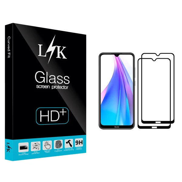 محافظ صفحه نمایش ال کی مدل Hard glass مناسب برای گوشی موبایل شیائومی Redmi Note 8T بسته دو عددی