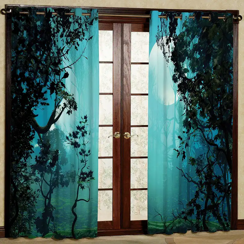 پرده مدل جنگل مخمل پانچی کد 2519 سایز 200x140 سانتی متر