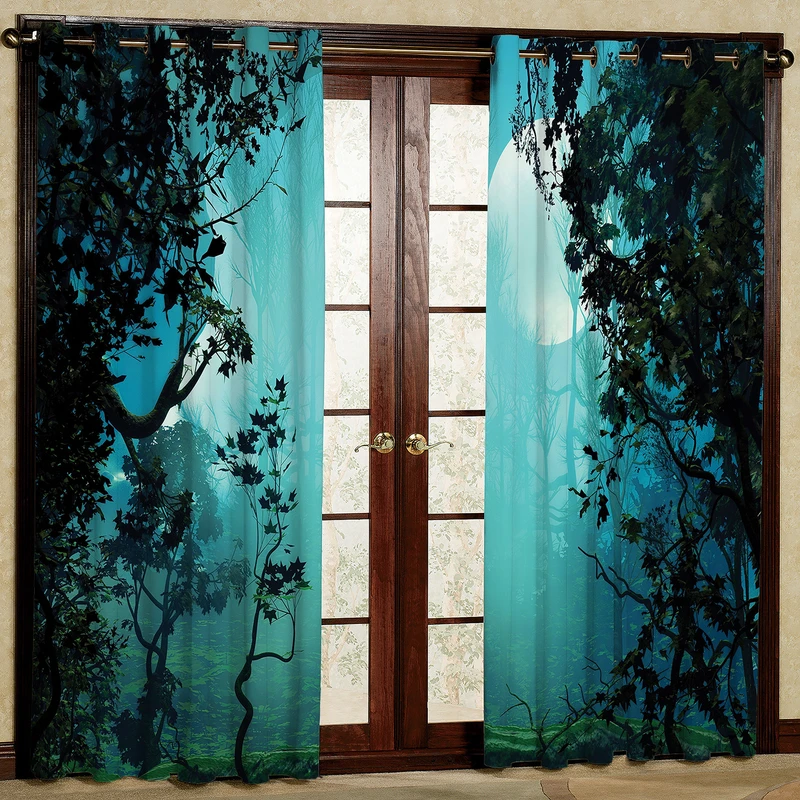 پرده مدل جنگل هازان پانچی کد 2519 سایز 140x200 سانتی متر